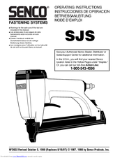 Senco SJS Operating Instructions Manual