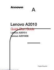 Lenovo A2010-l Quick Start Manual
