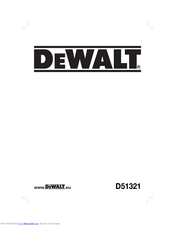 DeWalt D51321 Original Instructions Manual