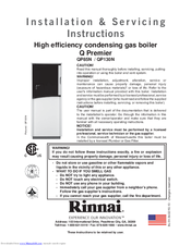 Rinnai QP85N Installation & Servicing Instructions Manual