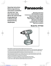 Panasonic EY7542 - CORDLESS IMPACT WRENCH Operating Instructions Manual