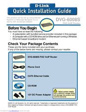 D-Link DVG-6008S Quick Installation Manual