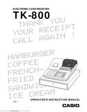 Casio TK-800 Operator's Instruction Manual