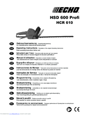 Echo HSD 600 Profi Operating Instructions Manual