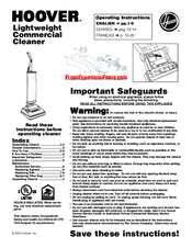 Hoover Soft Guard C1404 Operating Instructions Manual