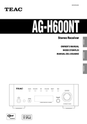 Teac AG-H600NT Owner's Manual