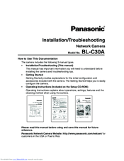 Panasonic BL-C30A - Wireless 802.11 b/g Network Camera Installation/Troubleshooting Manual