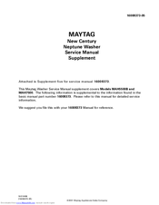 Maytag MAH7500A Supplemental Service Manual