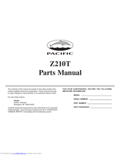 Pacific Z210T Parts Manual