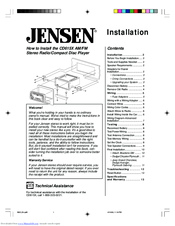 Jensen CD615X Installation Instuctions
