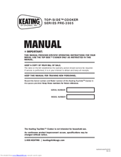Keating Of Chicago TOP-SIDE PRE-2005 series User Manual