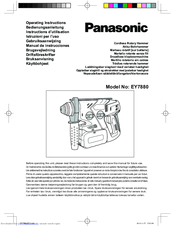 Panasonic EY7880 Operating Instructions Manual