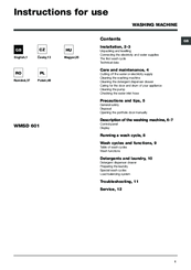 Hotpoint WMSD 601 Instructions For Use Manual