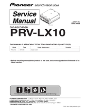 Pioneer PRV-LX10 Service Manual