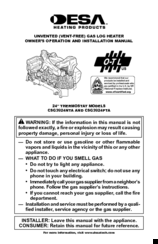 Desa CSG3924NTA Owner's Operation And Installation Manual