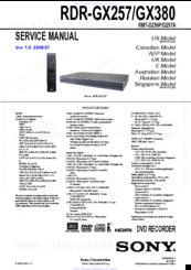 Sony RDR-GX257 Servise Manual