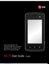 LG KB770 User Manual