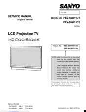 Sanyo PLV-65WHD1 Service Manual