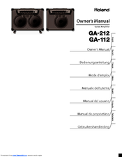 Roland GA-212 Owner's Manual