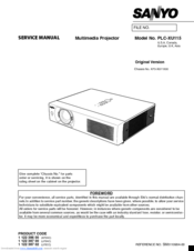 Sanyo PLC-XU115 Service Manual