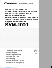 Pioneer SVM 1000 - Audio/Video Mixer Operating Instructions Manual