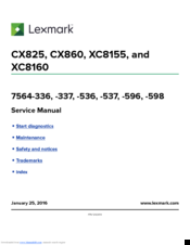Lexmark XC8160 Service Manual