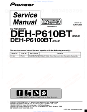 Pioneer DEH-P610BT - Premier Radio / CD Service Manual