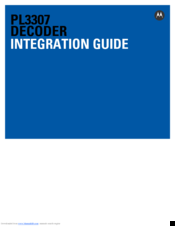 Motorola PL3307 Integration Manual