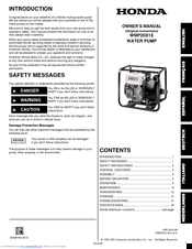 Honda WMP20X1E Owner's Manual