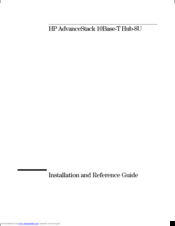 HP AdvanceStack J2610B Installation And Reference Manual