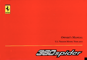 Ferrari 2001 360 Spider Owner's Manual