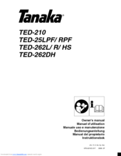 Tanaka TED-262R Owner's Manual