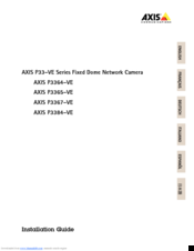 Axis P3364-VE Installation Manual