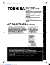 Toshiba RAS-4M23SACV-E Installation Manual