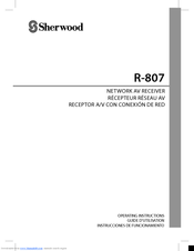 Sherwood R-807 Operating Instructions Manual