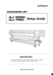 Roland Advanced Jet AJ-1000i Setup Manual