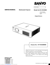 Sanyo PLC-WU3800 Service Manual
