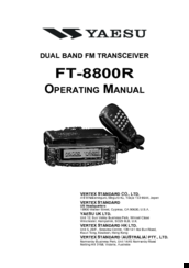 Yaesu FT-8800R Operating Manual