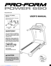 Pro-Form Power 690 User Manual