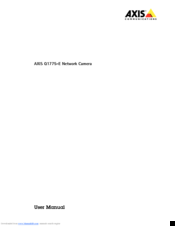 Axis Q1775-E User Manual