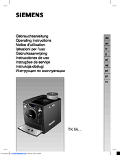 Siemens TK 56 series Operating Instructions Manual