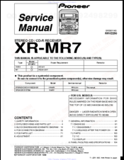 Pioneer XR-MR7 Service Manual
