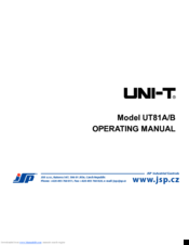 UNI-T UT81B Operating Manual