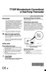Honeywell t7100f Installation Instructions Manual