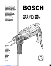 Bosch GSB 22-2 RE Operating Instructions Manual