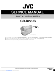 JVC GR-D22US Service Manual