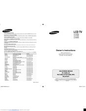 Samsung LE40S6 Owner's Instructions Manual