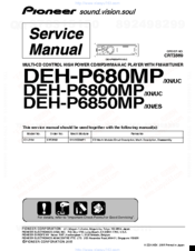 Pioneer Super Tuner IIID DEH-P680MP Service Manual