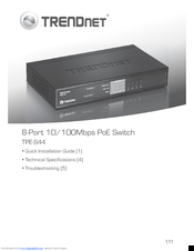 TRENDnet TPE-S44 - Switch Quick Installation Manual