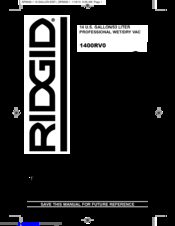 RIDGID 1400RV0 Owner's Manual